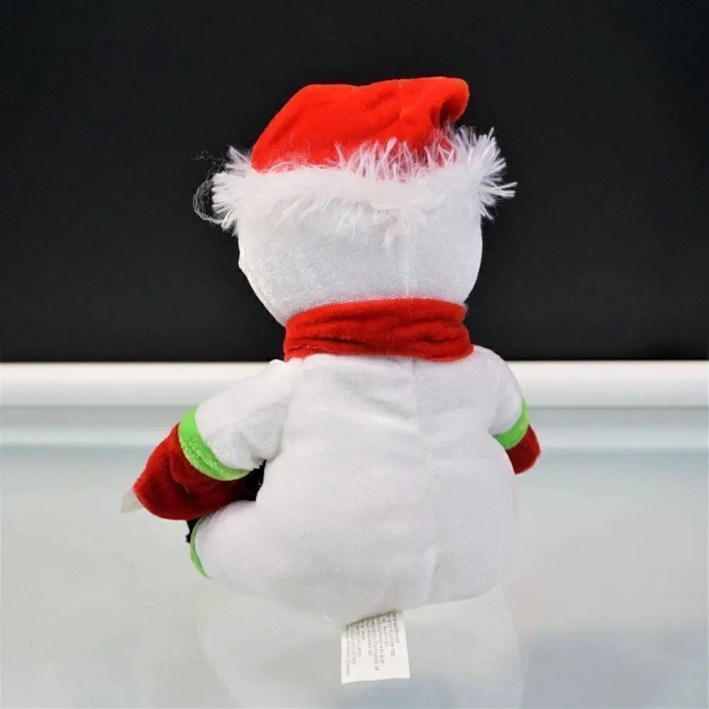 Greenbrier Cuddly Cousins Plush Stuffed Sitting Snowman Santa Clause Hat 9 Inch